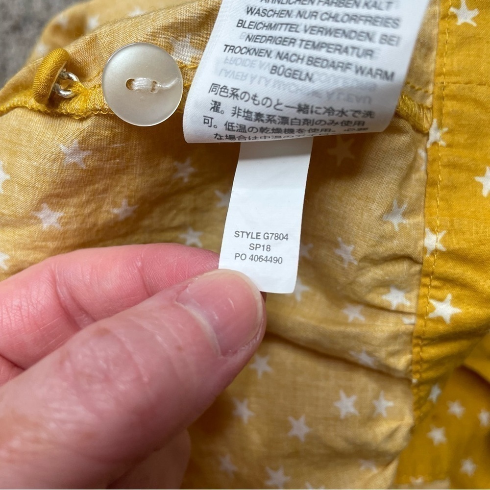 Madewell Wrap V-Neck Top Blouse in Star Scatter Gold Yellow Extra Small - Picture 10 of 13